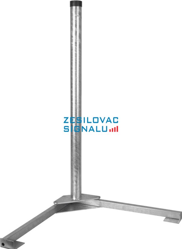 Stožár se základnou s betonovou dlaždicí a gumovou podložkou