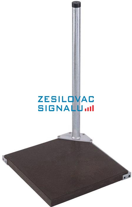 Stožár se základnou s betonovou dlaždicí a gumovou podložkou